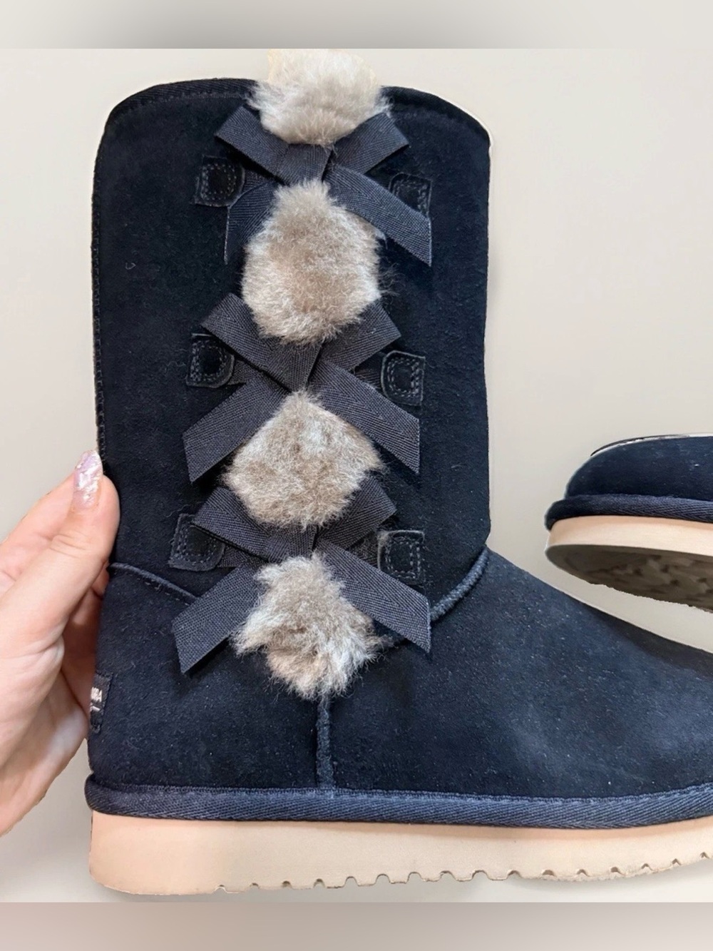 NEW UGG Women’s Size USA 7 Victoria TALL Koolaburra By UGG Boots Black 1015875 - Picture 2 of 7